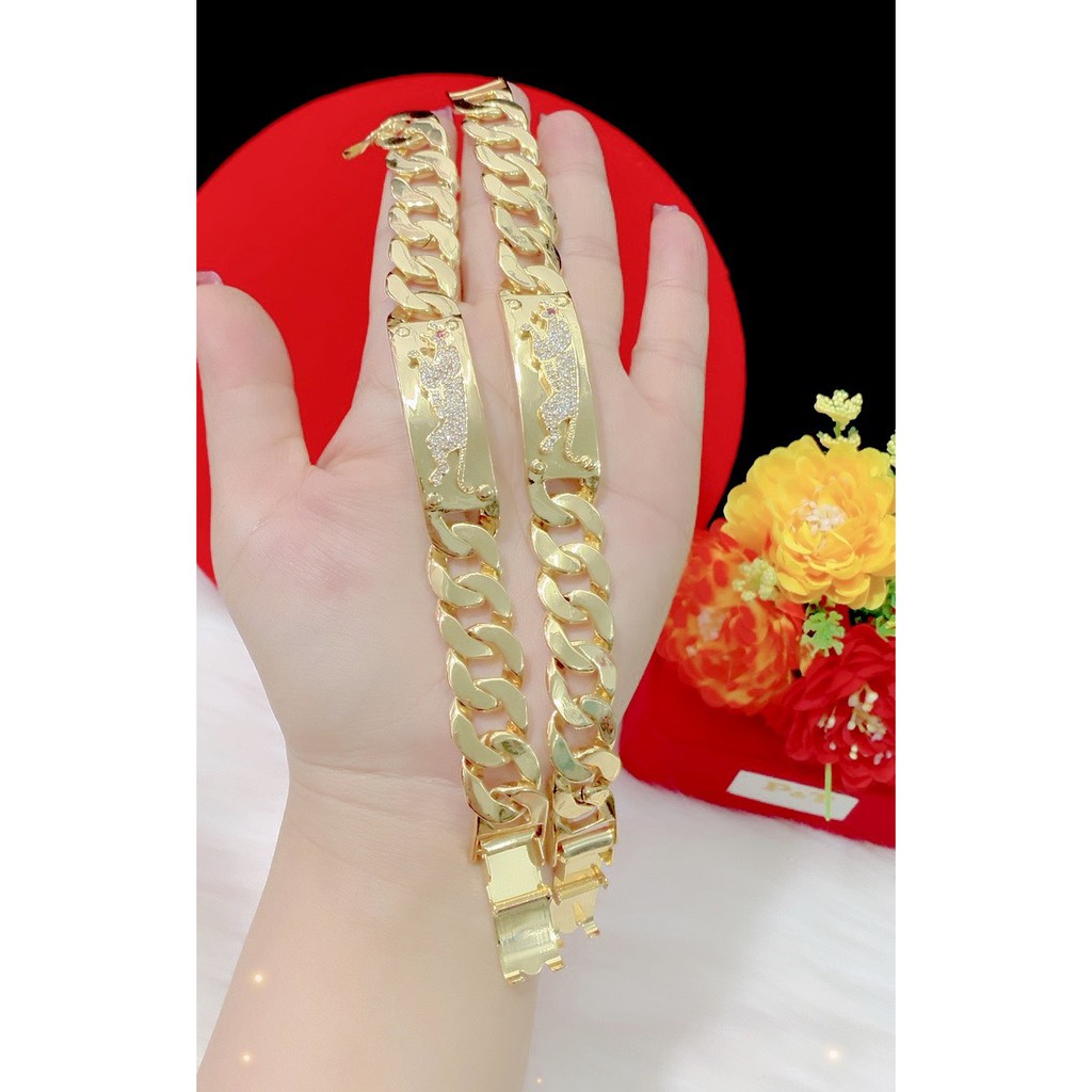 Lắc tay nam chạm mạ vàng 24k cực đẹp EK108