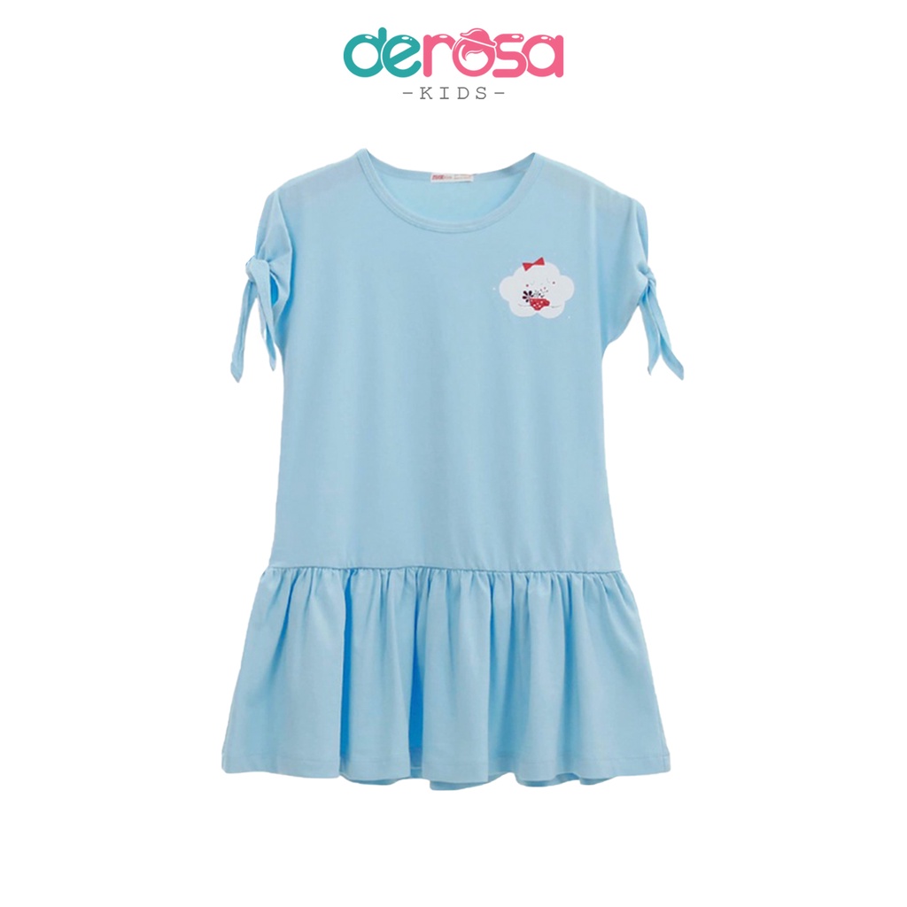 Váy trẻ em đầm bé gái cộc tay DEROSA KIDS chất liệu cotton | 3 - 8 tuổi | ASKD026V