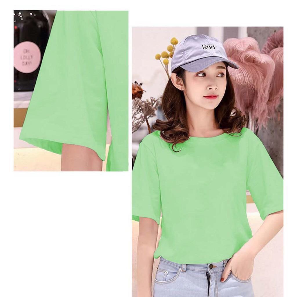 Áo Tay Lỡ Trơn Nhiều Màu Oversize Thoitrang24h Unisex Cho Nam Và Nữ