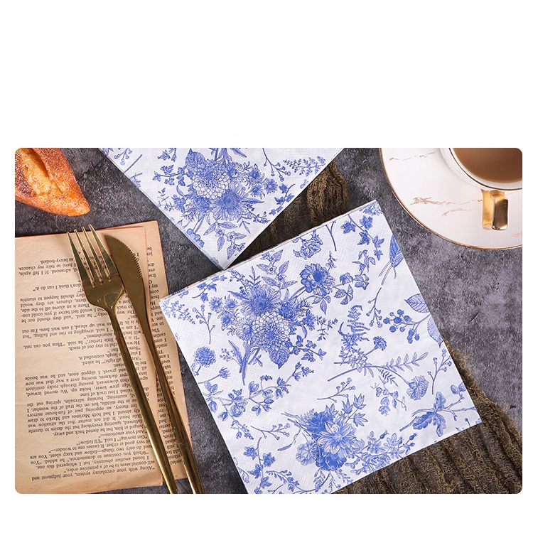 Set 20 Tấm Khăn Giấy 42 Kiểu Màu Sắc Cổ Điển Dùng Để Trang Trí Nhà Hàng / Tiệc Tùng