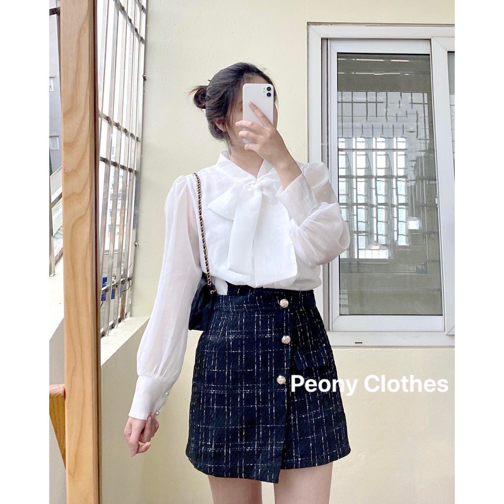 Áo voan nơ hình chụp thật | BigBuy360 - bigbuy360.vn