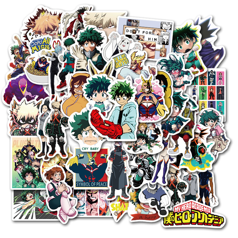 50Pcs/Set ❉ My Hero Academia Series 02 Stickers ❉ Midoriya Izuku Bakugou Katsuki Todoroki Shoto Anime Cartoon DIY Fashion Mixed Doodle Decals Stickers