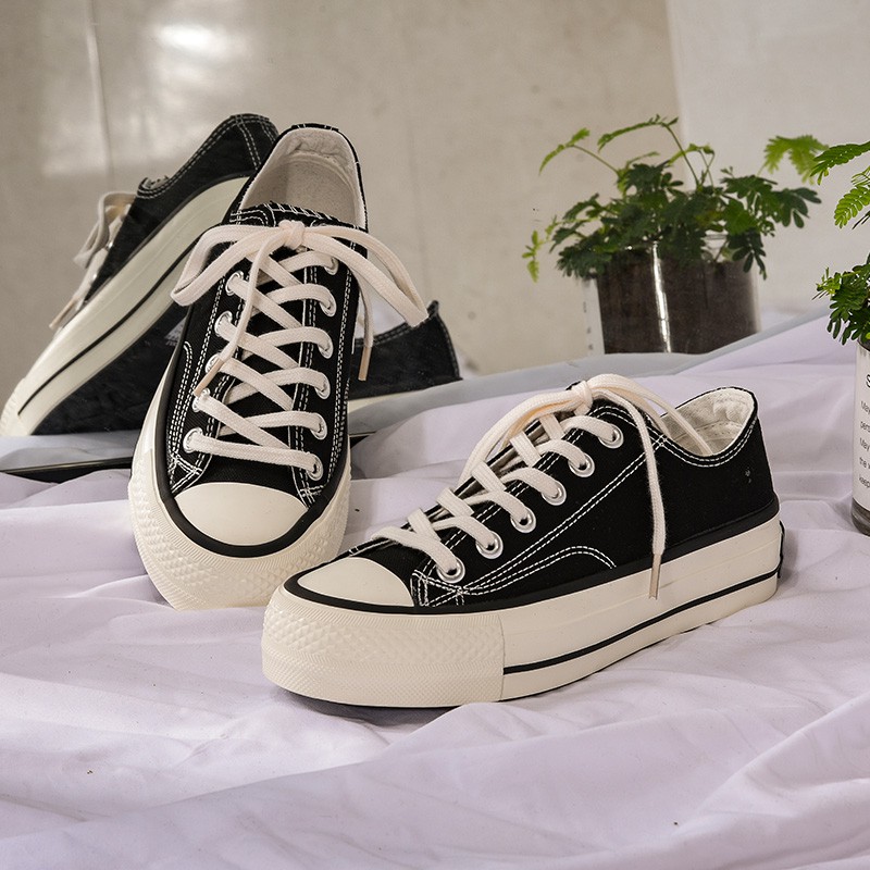 Giày Thể Thao Nam Nữ - Giày Converse CV 1970s Cổ Thấp Đen Thời Trang Học Sinh Đi Học Giá Rẻ