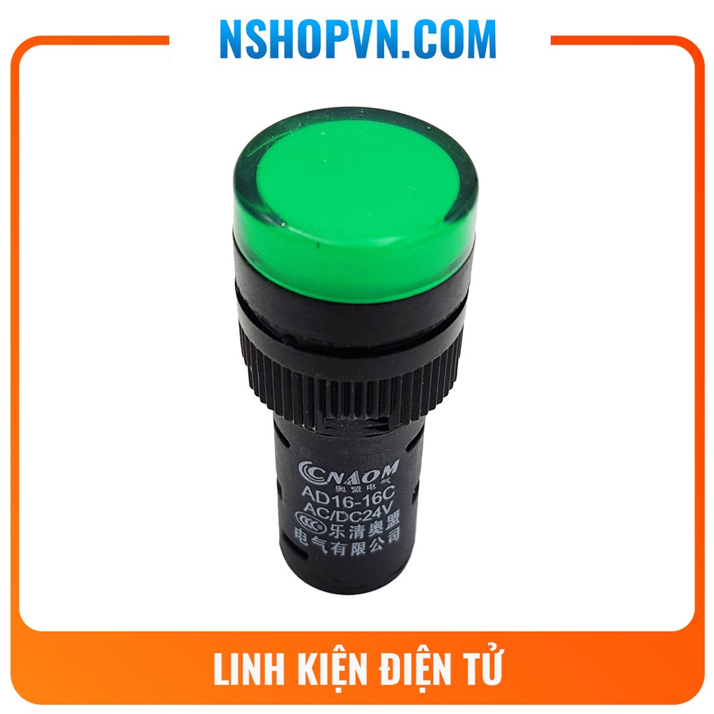 Đèn báo AD16-16C xanh lá 12 VDC/VAC, 24VDC/VAC, 220VAC