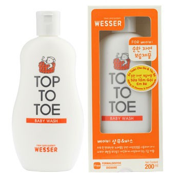 SỮA TẮM GỘI WESSER NANO SILVER - TOP TO TOE CHO BÉ 200ML