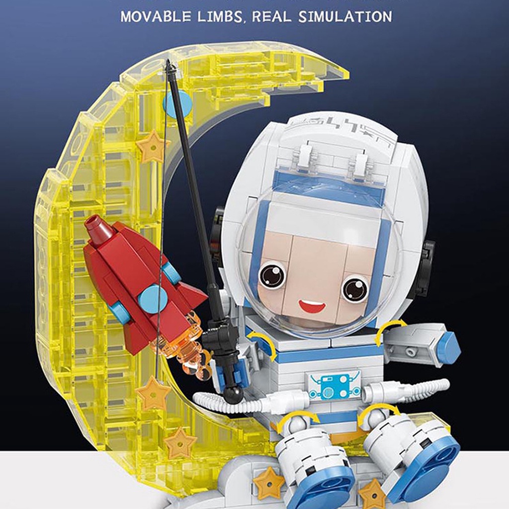 Mô hình lắp ráp phi hành gia bộ xếp hình nhà du hành vũ trụ cho bé trẻ em thông minh Gôn đồ chơi