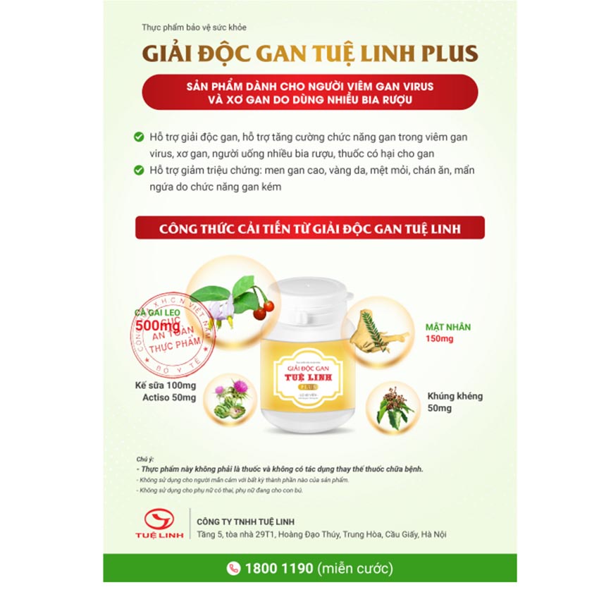 Giải độc gan tuệ linh plus hỗ trợ giải độc , mát gan , hộp 30 viên - Cvspharmacy