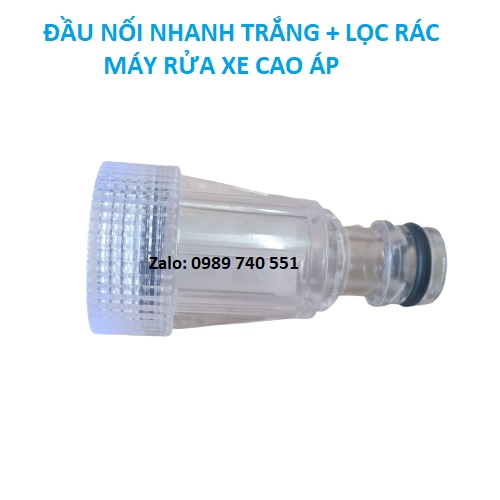 Đầu nối nhanh trắng + lọc rác máy rửa xe cao áp mini