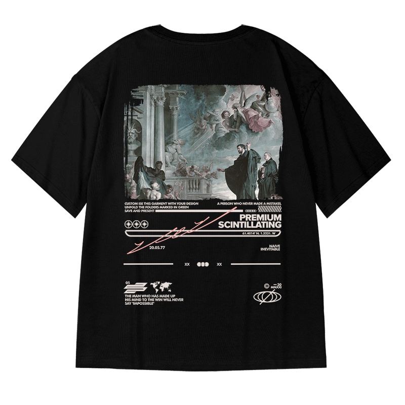 Áo Thun Tay Ngắn Cổ Tròn Dáng Rộng In Chữ Thời Trang Mùa Hè Cho Nam Size M-8XL