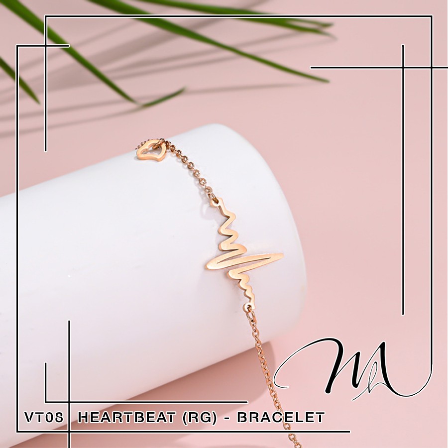 Lắc tay nữ nhịp tim phong cách Hàn Quốc Titan không gỉ - VT08