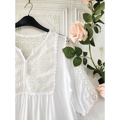 Áo xô trắng Hàn phối ren hoa xinh xắn