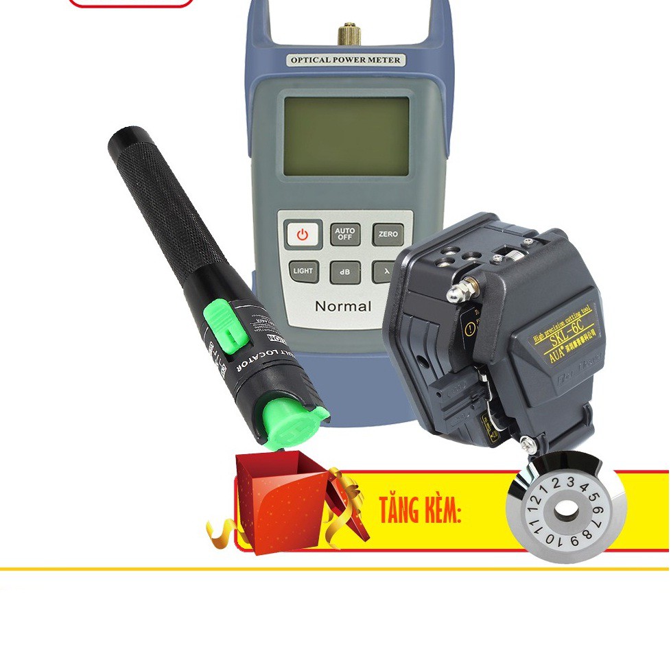 COBO bộ: Máy Đo Công Suất Quang Normal + Dao Cắt Quang SKL-6C + Bút Soi Quang 20KM Tặng Lưỡi Dao Cắt Quang