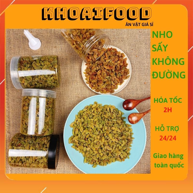 Nho khô sấy không đường, nho nâu Ấn Độ, nho xanh, nho vàng hũ 500g