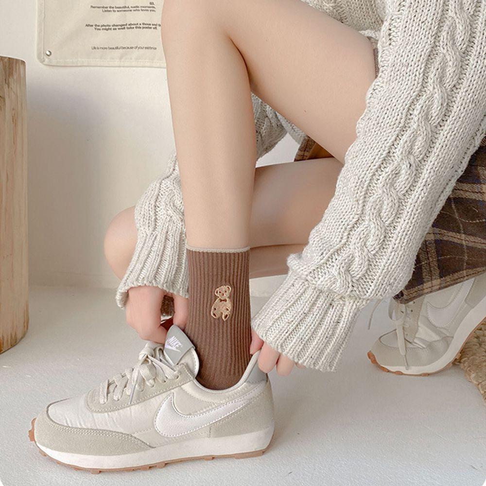 LUOL Vớ Cotton Thấm Hút Mồ Hôi Thoáng Khí Thêu Họa Tiết Hoạt Hình Dễ Thương Cho Nam