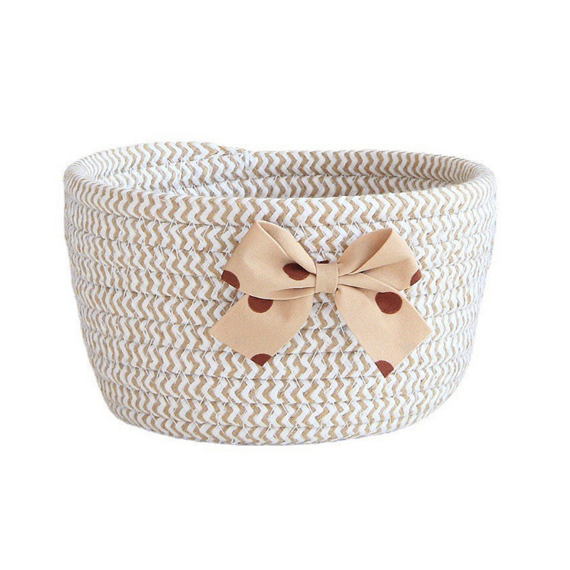 Giỏ Đựng Đồ Bằng Dây Cotton Bện Thủ Công Phong Cách Bắc Âu Sắp Xếp Gọn Gàng Cho Nhà Tắm