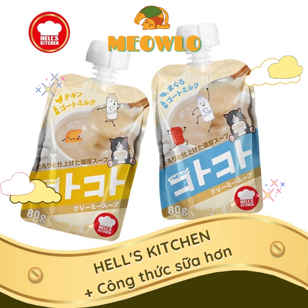 Soup thường sữa lắc thịt Hell's Kitchen nhiều sữa hơn  Hỏa tốc  Soup cho mèo tăng cân béo khỏe hai vị