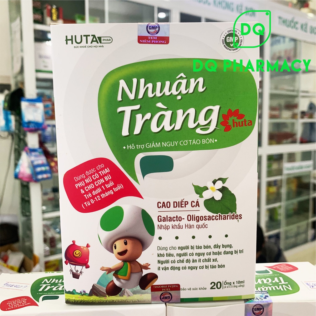 Nhuận tràng Huta, bổ sung chất xơ cho người táo bón, đầy bụng, khó tiêu hộp 20 ống 10ml
