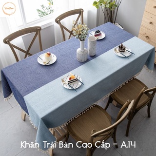 A14_Khăn trải bàn Cao Cấp hình vuông/chữ nhật chất liệu cotton 100% Phong cách Bắc Âu