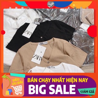 Áo len tăm cúc giả cộc tay siêu hót