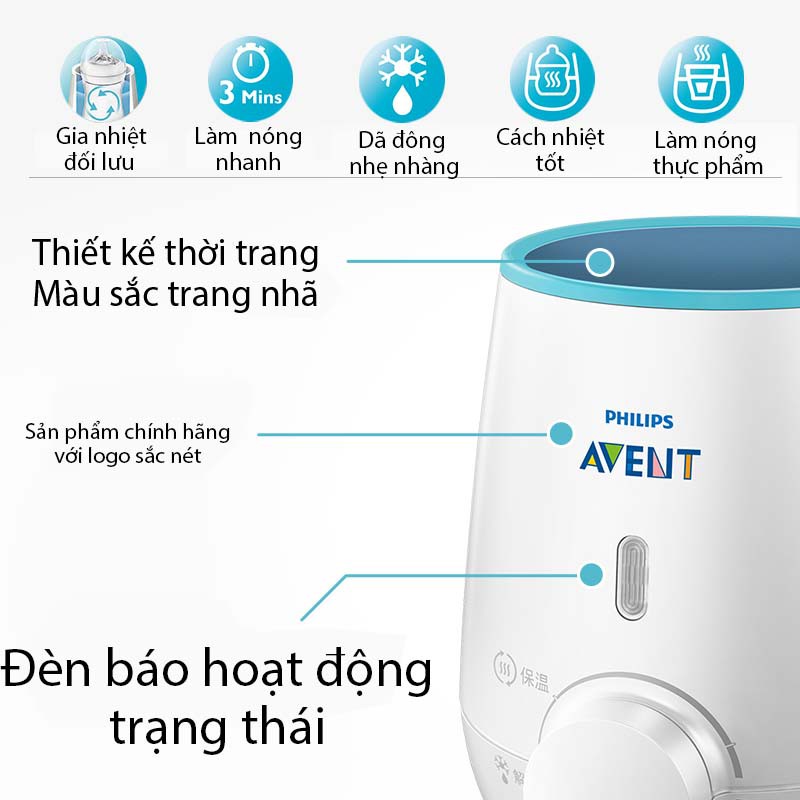 Máy hút sữa điện đôi Philips Avent HOA TUYẾT tặng kèm máy hâm sữa và máy tiệt trùng bình sữa