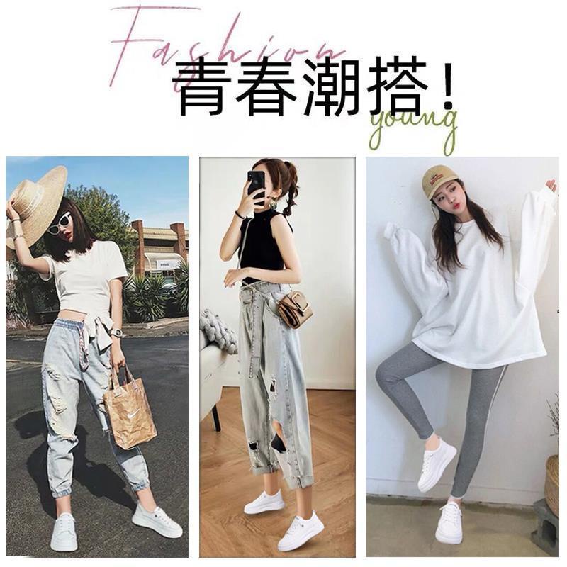 ✶✾◈Giày nữ size lớn 35-43 giày cũ trong triều 2021 mùa xuân 41 giày trắng đế dày khoe chân giày thể thao nhỏ 42