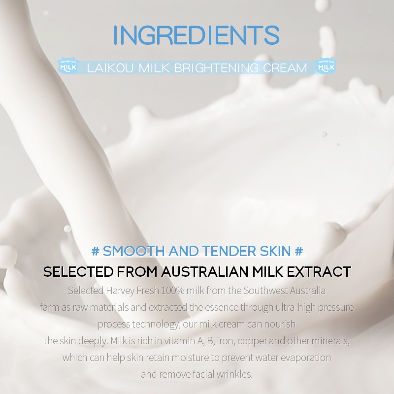 Set 4 sản phẩm chăm sóc da LAIKOU chiết xuất sữa dưỡng ẩm làm trắng da