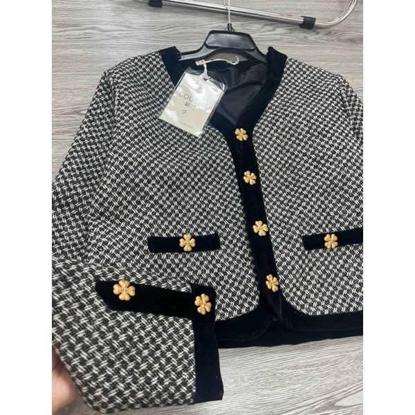 ÁO VEST TIÊU 2 LỚP CÚC HOA