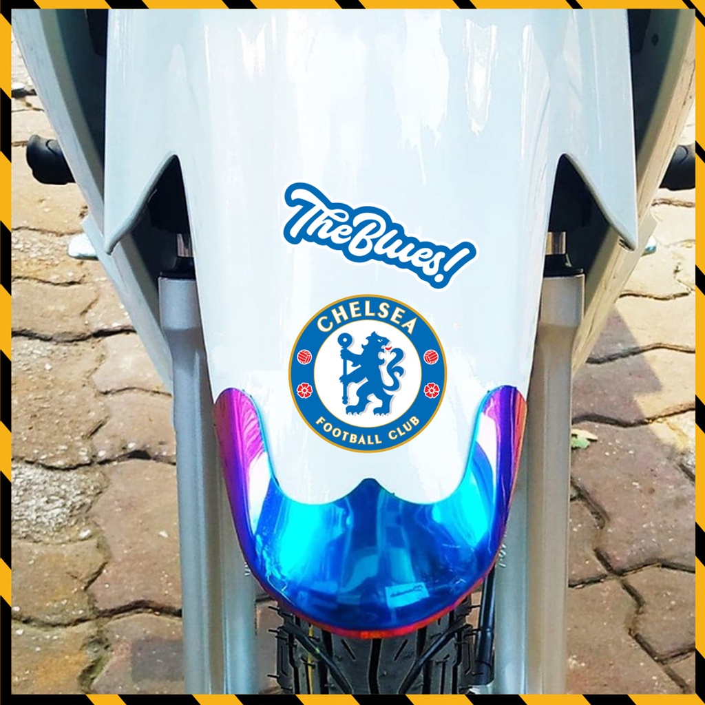 Sticker Bóng Đá CLB Chelsea Dán Tem Xe, Dán Nón, Điện Thoại, Laptop - Logo Chelsea Chất Liệu Chống Thấm Nước, Bền Màu