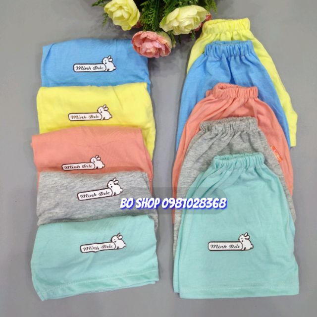 Quần cộc màu trơn cotton cho bé 3-8kg