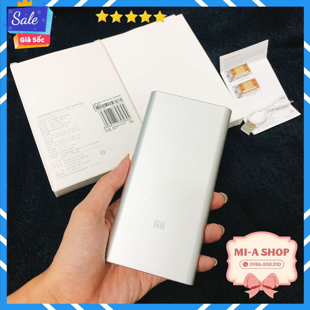 Sạc dự phòng xiaomi 10.000mah gen 2 - gen 3 tích hợp sạc nhanh (full box + logo xiaomi) | BigBuy360 - bigbuy360.vn