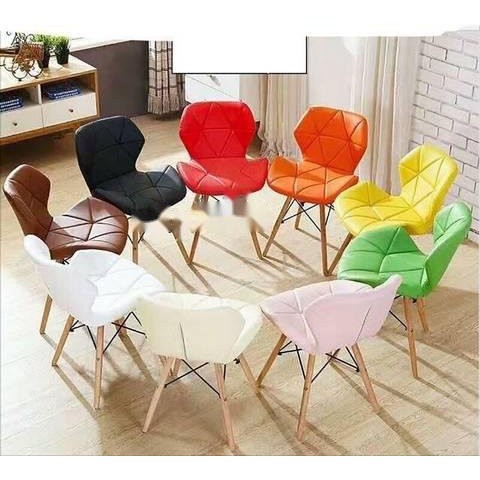 Ghế Eames bọc nệm tam giác chân gỗ  - Nhắn tin chọn màu