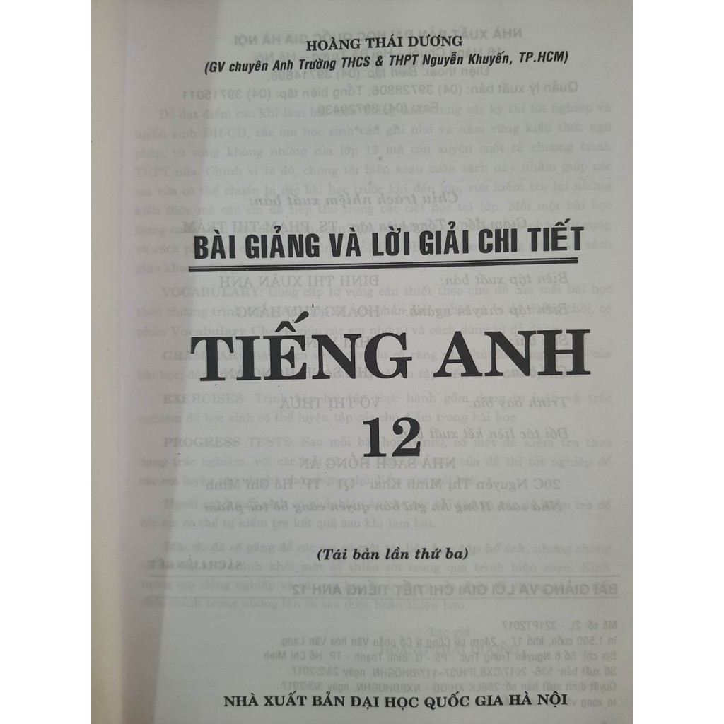 Sách - Bài giảng &amp; lời giải chi tiết Tiếng Anh 12