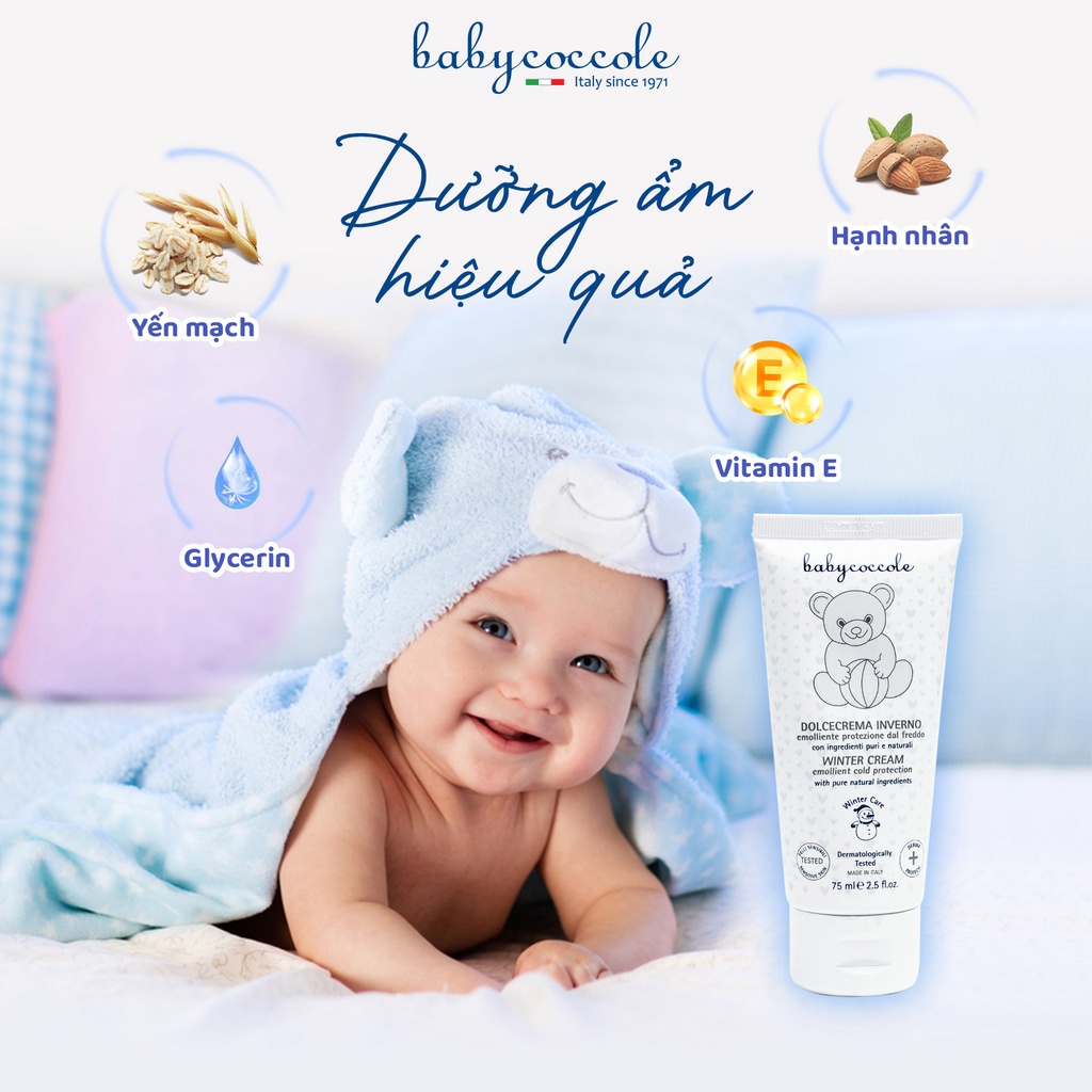 Kem giữ ấm cho bé Babycoccole 0M+ từ sáp ong và vitamin 75ml