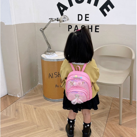 Balo mẫu giáo hình ELSA Nữ hoàng băng giá đính kim sa cho bé gái