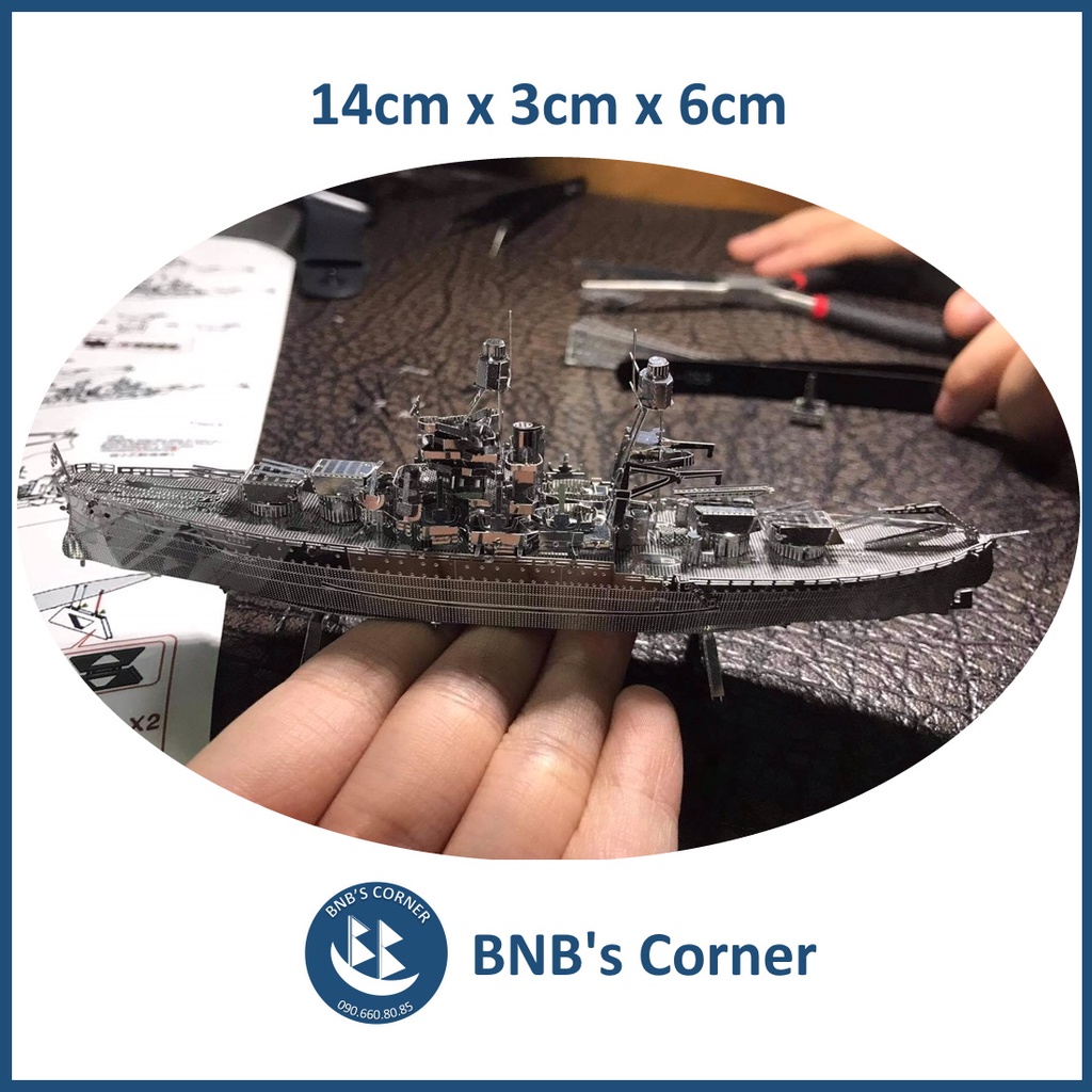 DIY Mô hình kim loại thiết giáp hạm USS Arizona tự lắp ráp