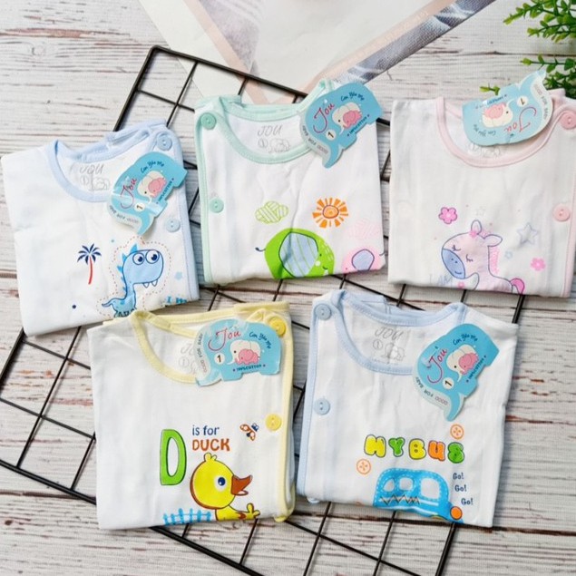 (Chất đẹp)Quần Áo Cho Bé Sơ Sinh Bác Sĩ Tay Dài Tay Ngắn Vải Cotton 100% Mịn Mát_JOu Trắng