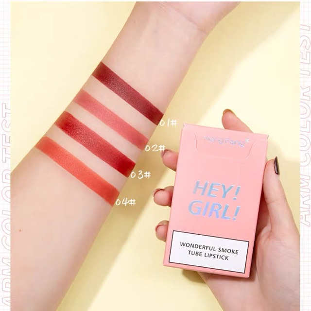 Set Son Bao Thuốc Heng Fang Hey Girl Wonderful Smoke Tube Lipstick Gồm 4 Cây | BigBuy360 - bigbuy360.vn