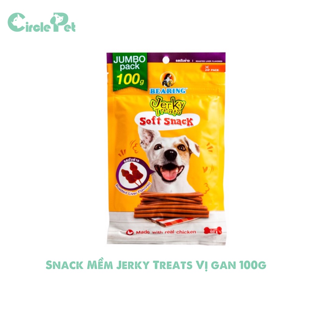 Snack Mềm Jerky Treats Cho Thú Cưng Nhiều Bị Bổ Sung Dinh Dưỡng Và Khoáng Chất Túi 100g
