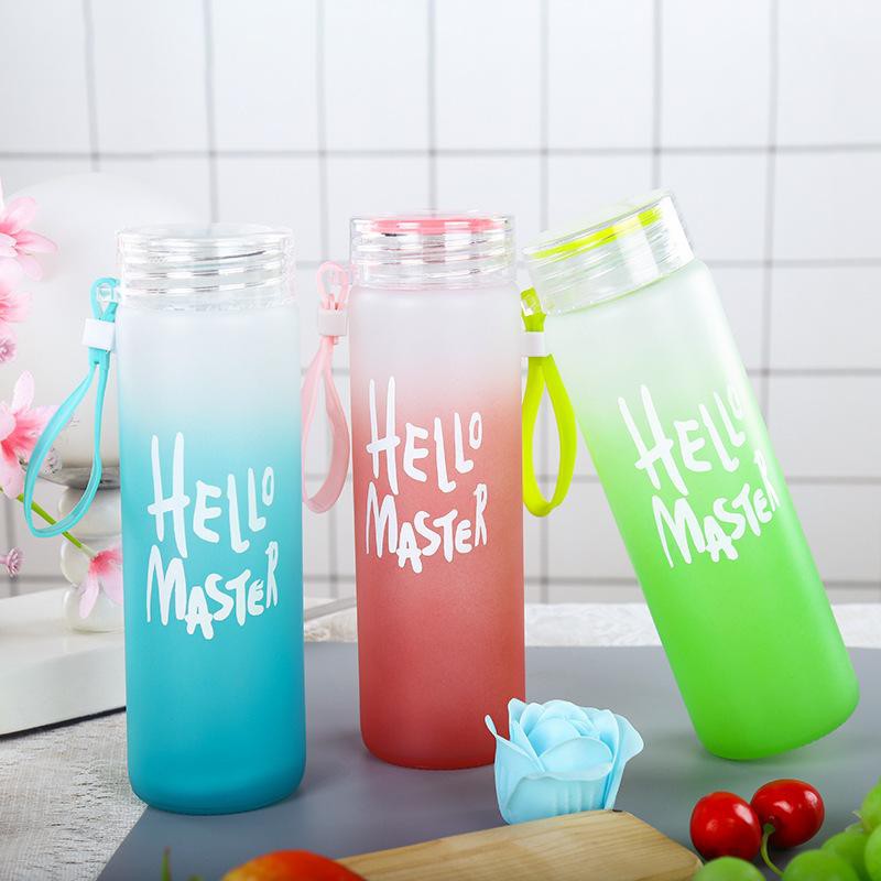 [Sả kho- giá sốc] chai đựng nước thủy tinh hello masterr 480ml cực đẹp cho nam và nữ- đổi trả miễn phí