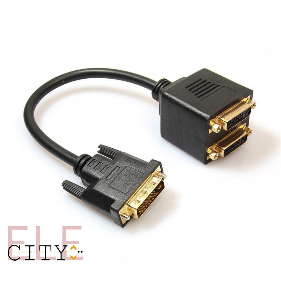 ✨kho sẵn sàng✨DVI Splitter Adaptor DVI-D Male to Dual 2 DVI-I Female Video Y Splitter Cable