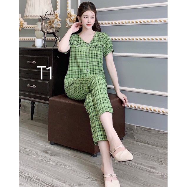 đồ bộ mặc nhà chất liệu lụa hàn