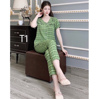 Đồ bộ mặc nhà chất liệu lụa hàn