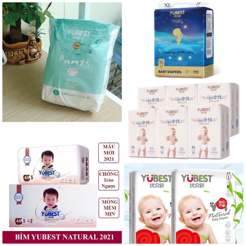 Bỉm Yubest FREESHIP Tã YUBEST Gold / Night / Angel / Natural / CAO CẤP quần/dán S132, S90, M108, M84, L96, L78