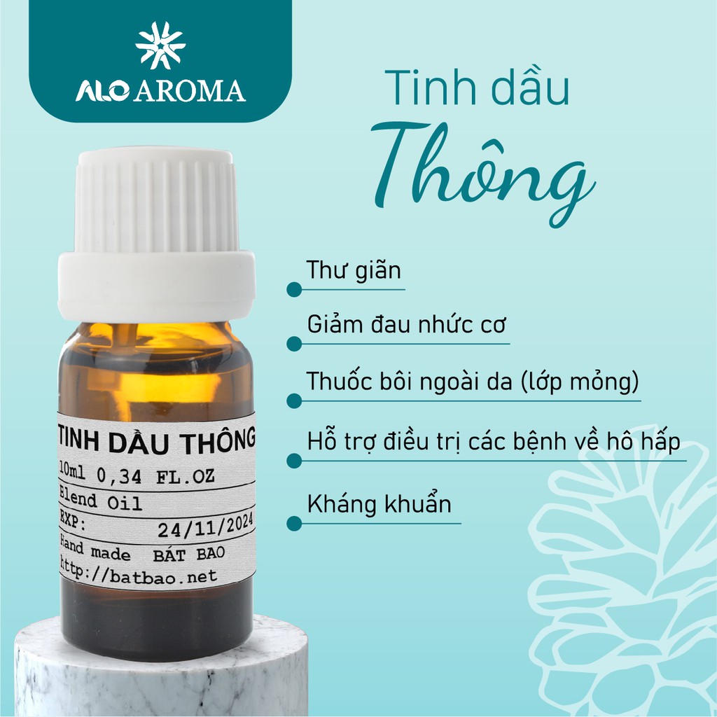 Tinh Dầu Thông Thiên Nhiên đuổi muỗi, côn trùng Turpentine Essential Oil AloAroma