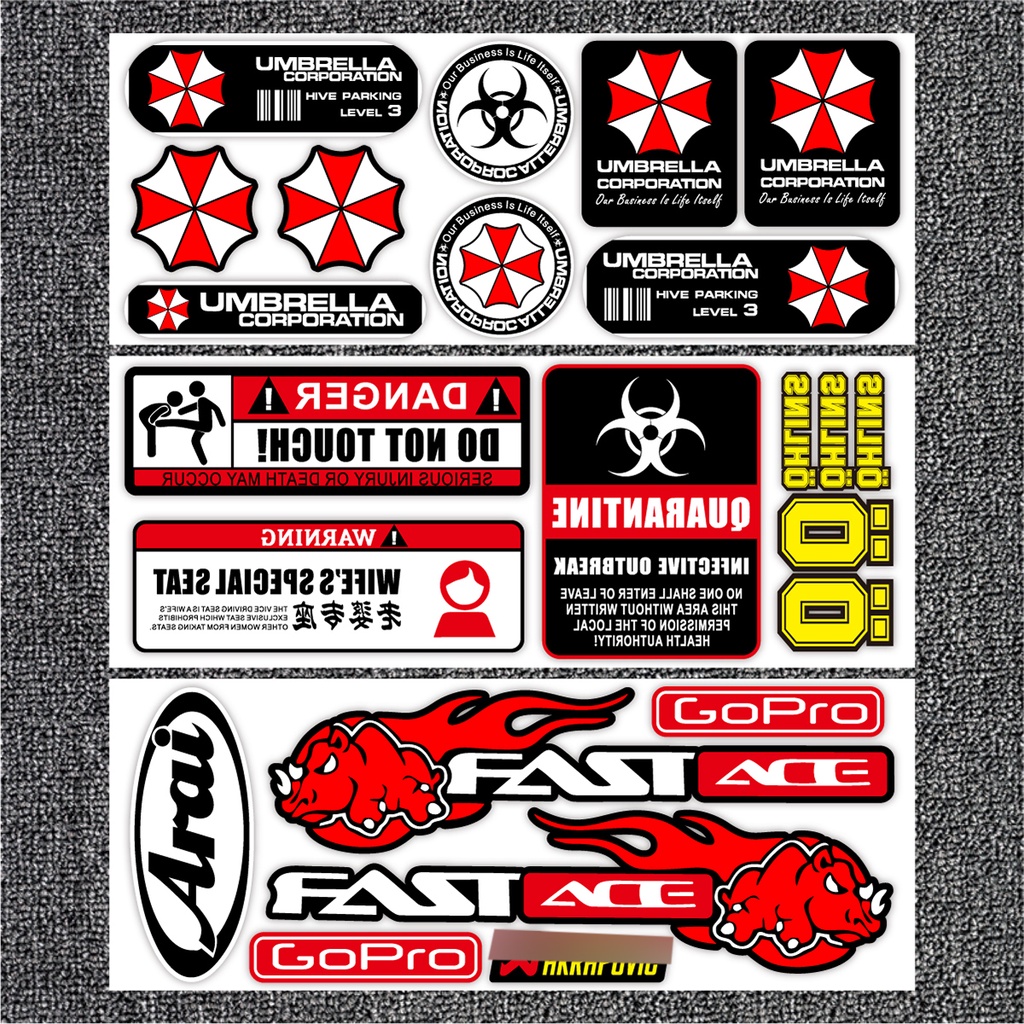 Set 2 Tấm sticker Dán Trang Trí Xe Mô Tô 8x22cm