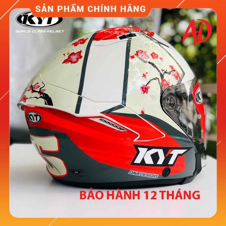 Mũ bảo hiểm 3/4 KYT NFJ Xavi Sakura chính hãng, bảo hành 12 tháng