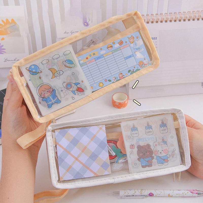Seng Túi Đựng Bút Chì Vệ Sinh Phối Khóa Kéo Đáng Yêu Trong Suốt Dành Cho Du Lịch Trẻ Em Người Trẻ