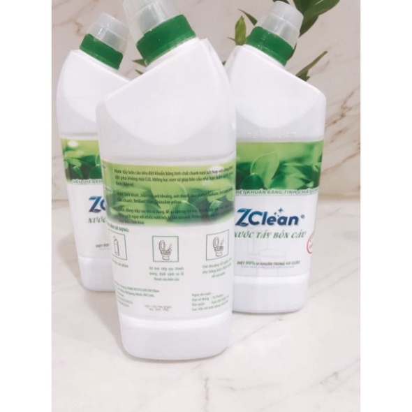ZClean - Nước Tẩy Bồn Cầu Không Mùi hoạt chất Clo, không khiến hại cho men sứ, siêu tẩy vết ố vàng, sát khuẩn - chai 900