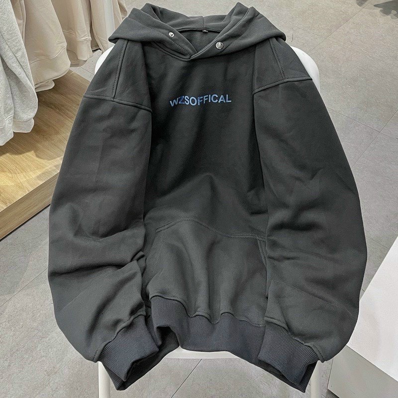 Áo khoác hoodie chất nỉ bông cao cấp dày dặn tay phồng form rộng nón 2 lớp mặc cặp nam nữ cá tính basic unisex
