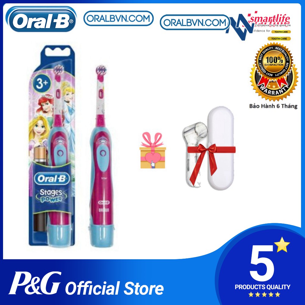 Bàn chải pin đánh răng tự động Oral-B Disney cho trẻ em, bé gái từ 3 tuổi chính hãng